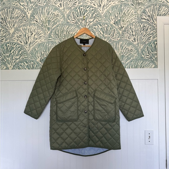 Womens Jacket J Crew Green Quilted Jacket Crew Green Reversible